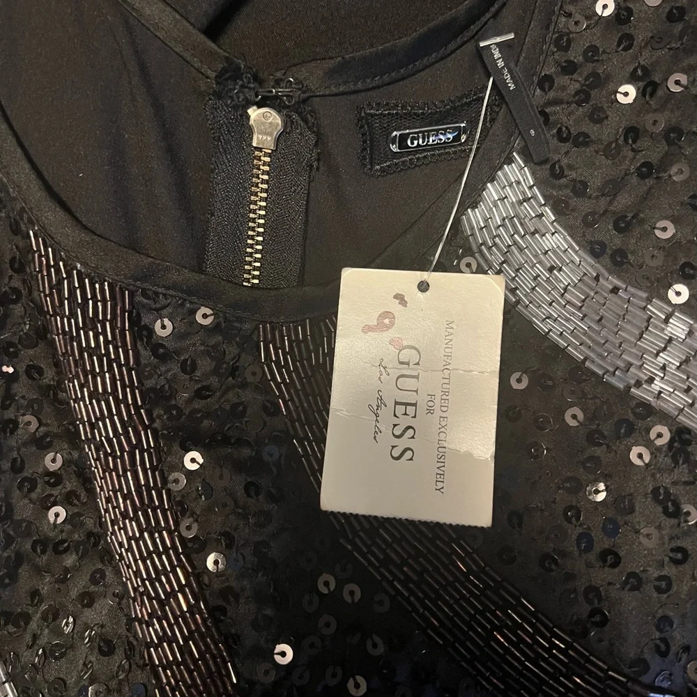 Guess Black and Silver Sequin Mini Party Dress - Picture 6 of 6